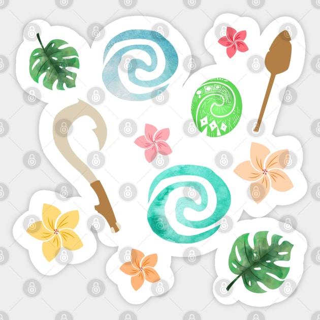 Polynesian Princess Pattern Sticker by Mint-Rose